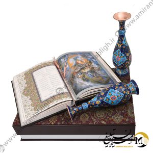 هدیه یلدا دیوان حافظ و گلدان مس و پرداز کدHa-1477