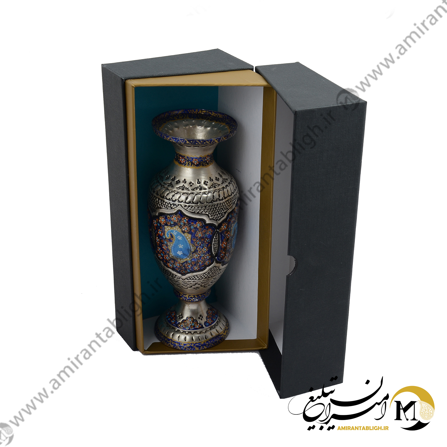 گلدان قلم زنی با بسته بندی صنایع دستی کد Gol-1685