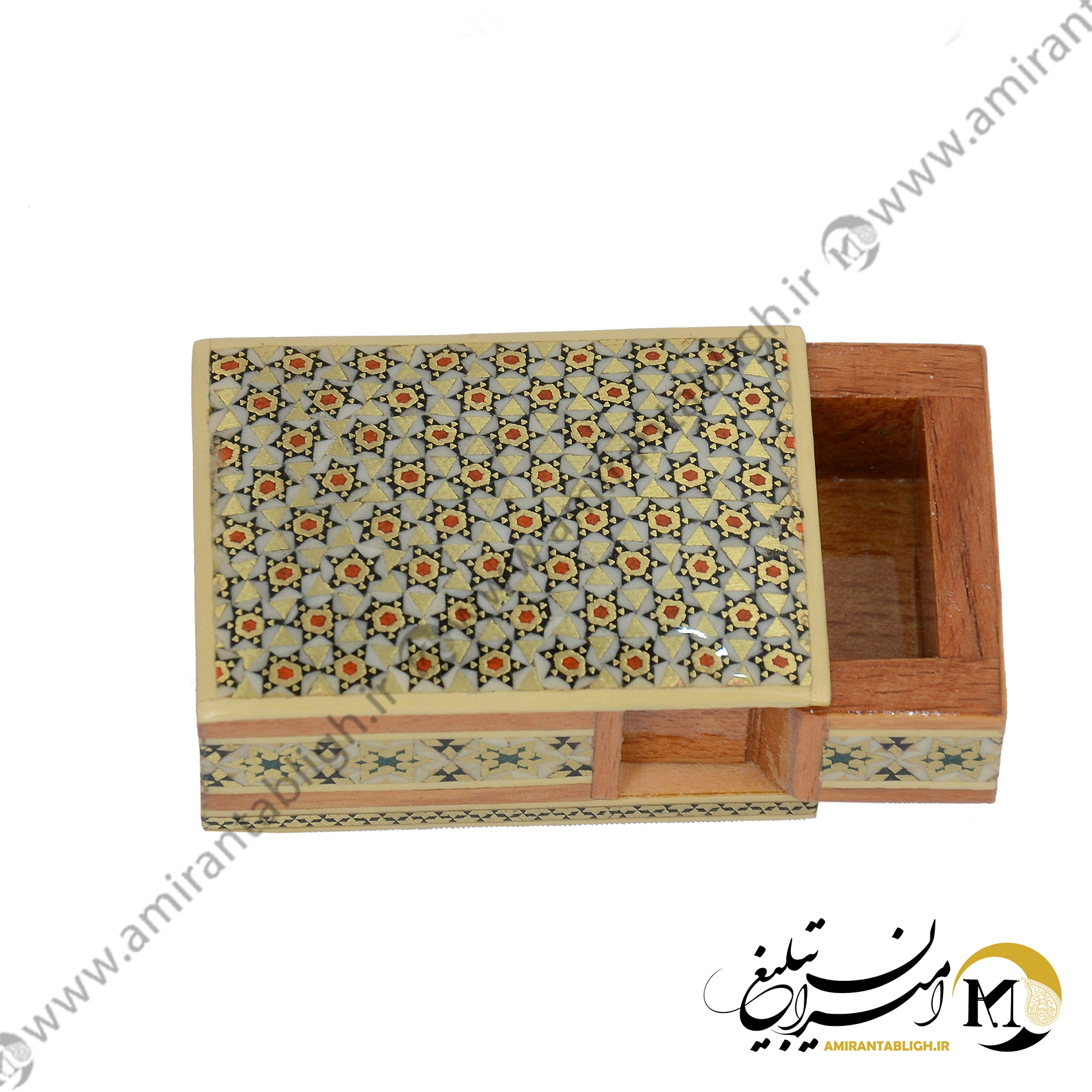 جعبه زعفران صادراتی با خاتم کاری اصفهان کد Jab-1769